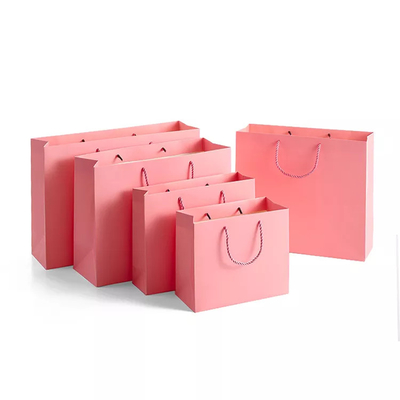 O ISO deslocou o saco de papel cor-de-rosa da canela do roupa interior dos sacos de papel da roupa da impressão