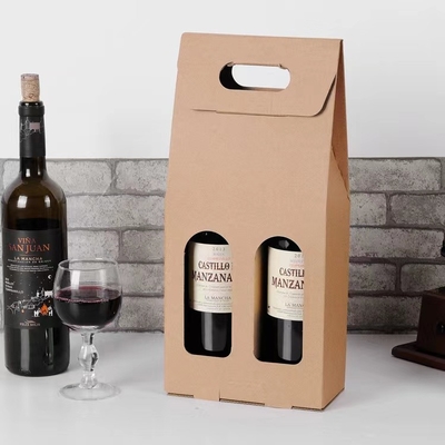 saco biodegradável do presente do vinho de 2 garrafas dos sacos de papel da garrafa de vinho de 10cm*35cm*10cm