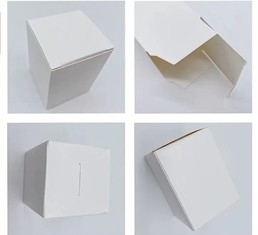A planície pequena personalizada reciclou a caixa de bolo 10x10x7 branca da caixa de presente de papel