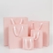Sacos de papel cosméticos cor-de-rosa pretos brancos do petisco do alimento com punhos